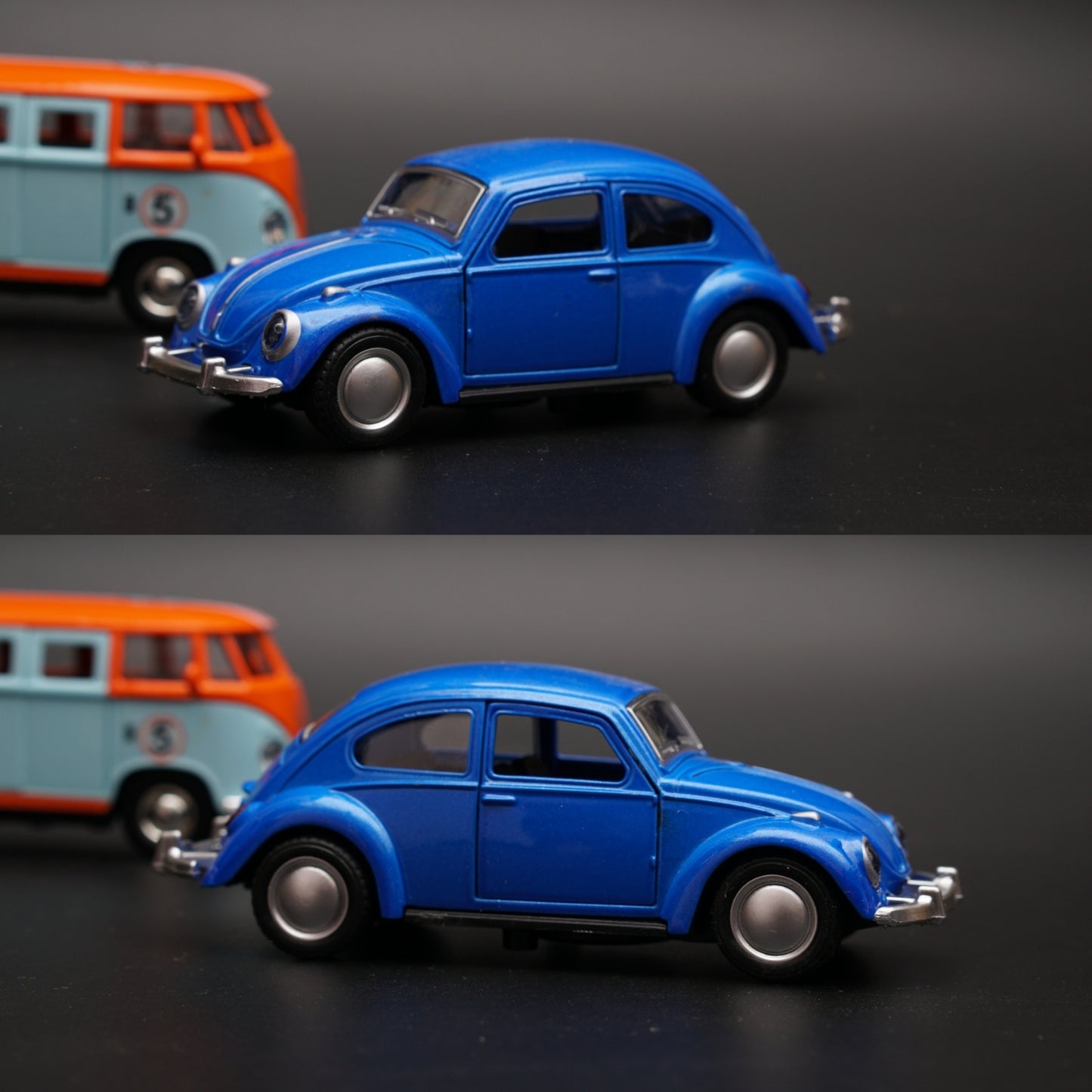Volkswagen T1 , Beetle diecast Combo( Orange,Blue) -  Kunju Vandi  