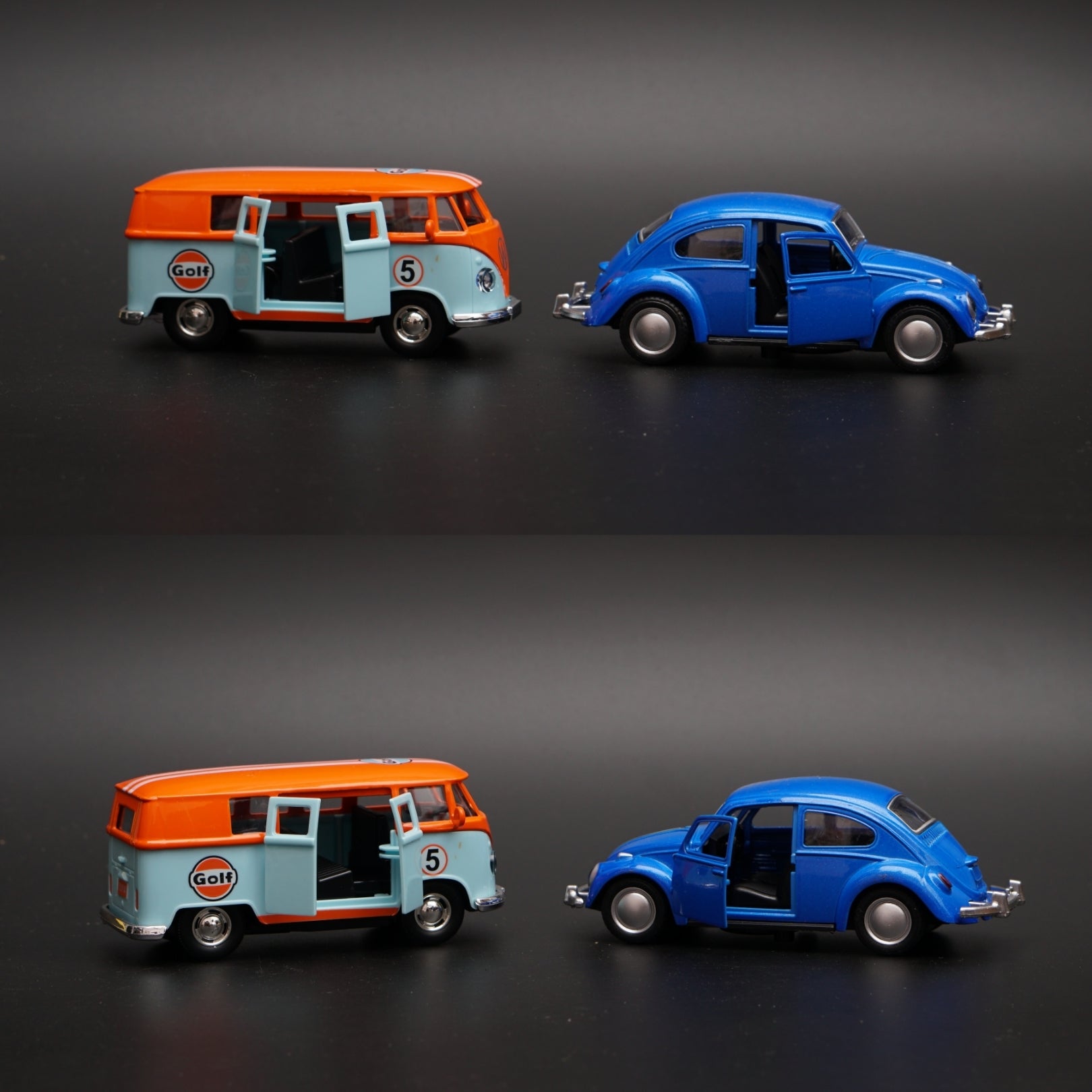 Volkswagen T1 , Beetle diecast Combo( Orange,Blue) -  Kunju Vandi  