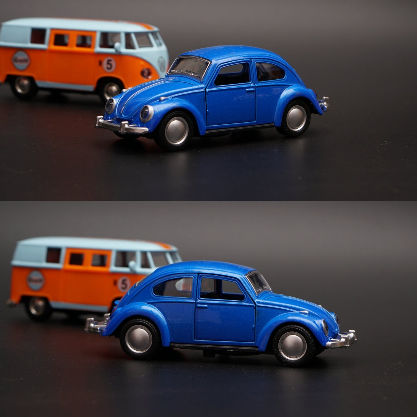 Volkswagen T1 , Beetle diecast Combo (Blue) -  Kunju Vandi  