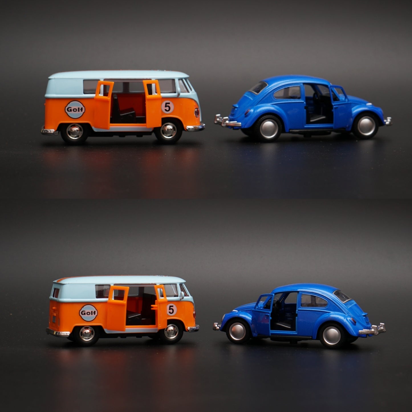 Volkswagen T1 , Beetle diecast Combo (Blue) -  Kunju Vandi  