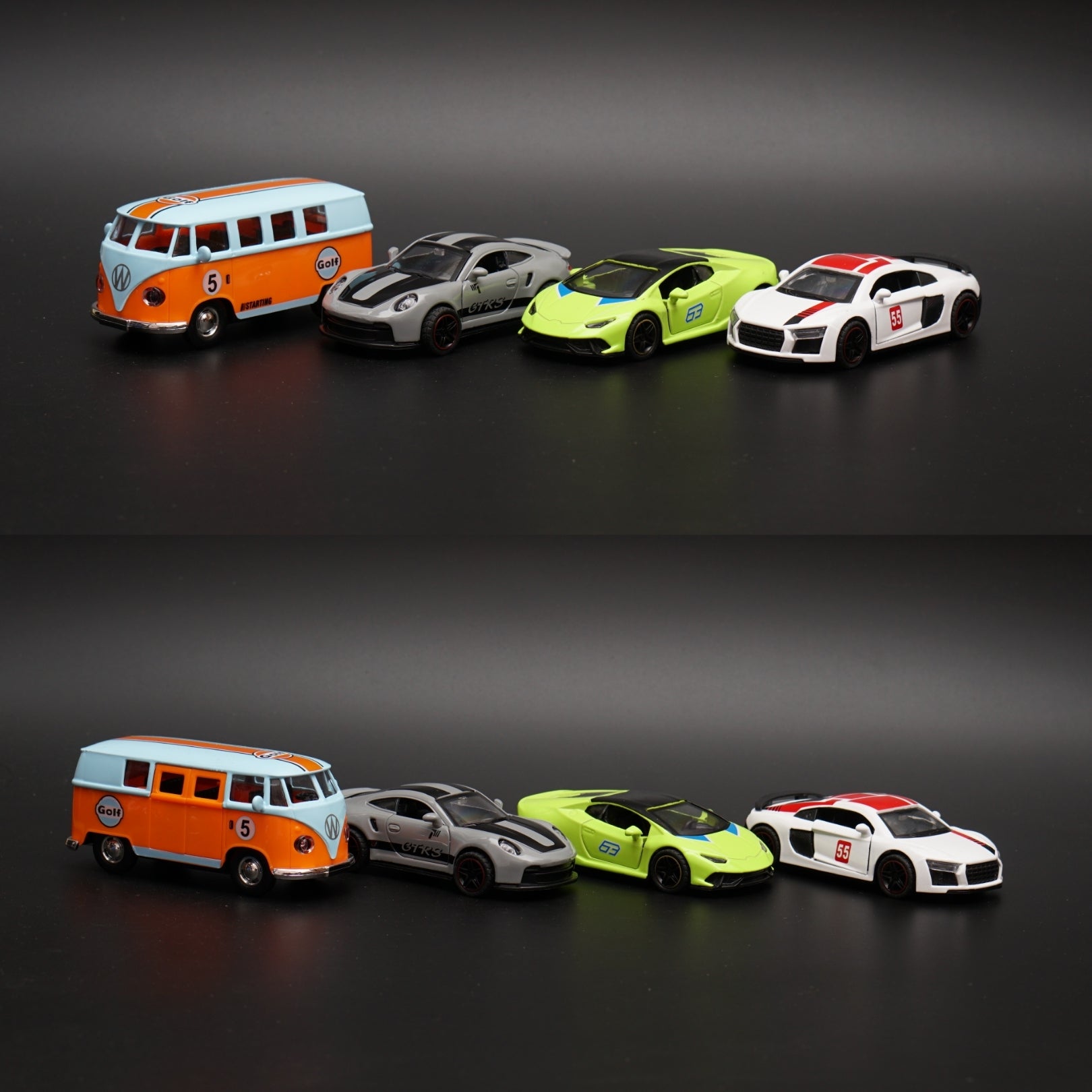 Volkswagen T1 ,Porsche , Lambo,Audi Diecast Combo -  Kunju Vandi  