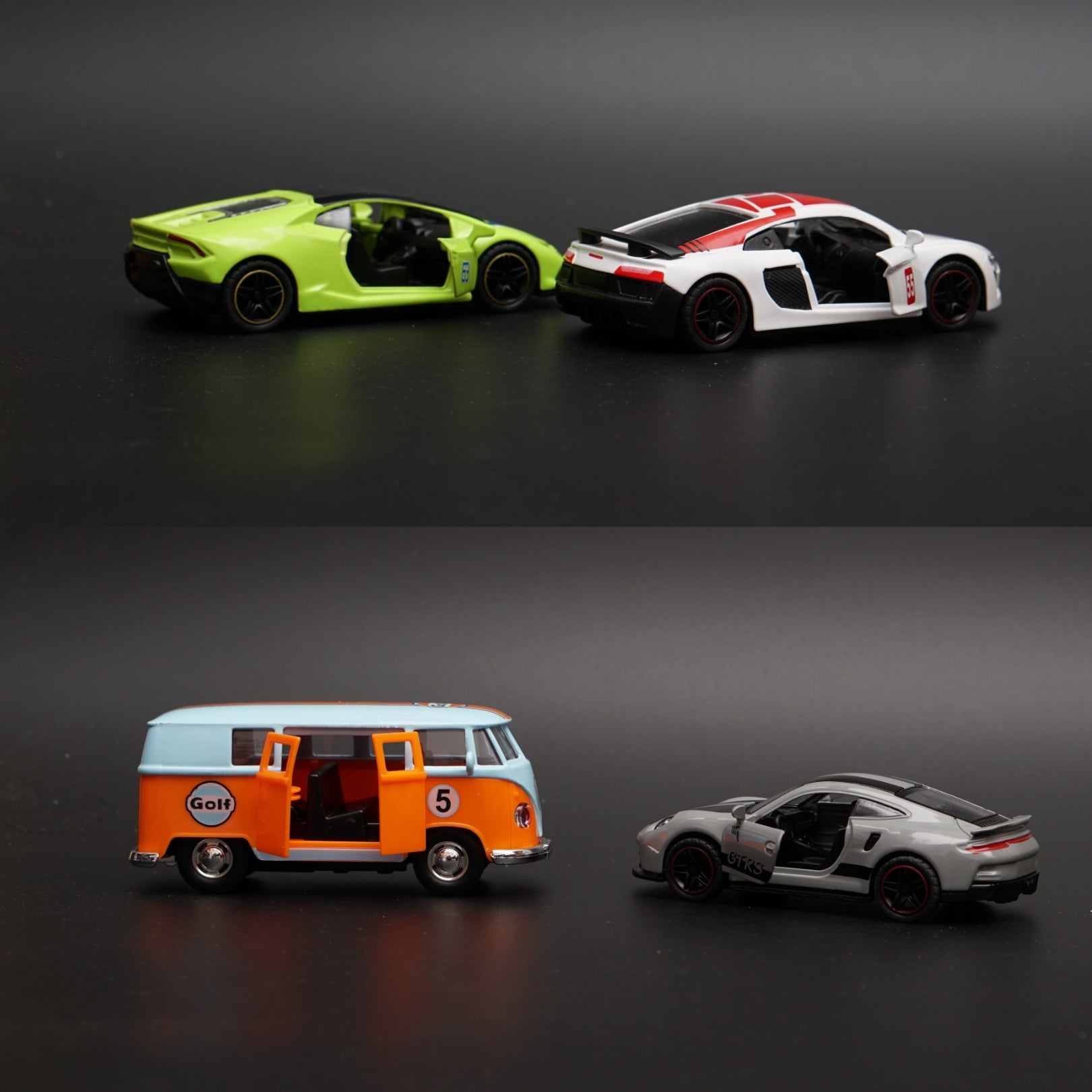 Volkswagen T1 ,Porsche , Lambo,Audi Diecast Combo -  Kunju Vandi  