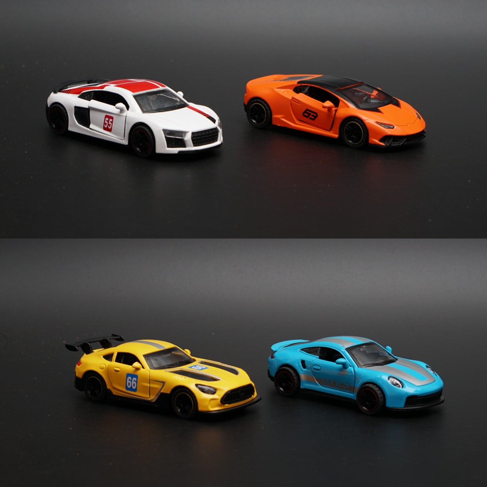 1:43 AmgGt,Porsche,Lambo,Audi Diecast Combo -  Kunju Vandi  