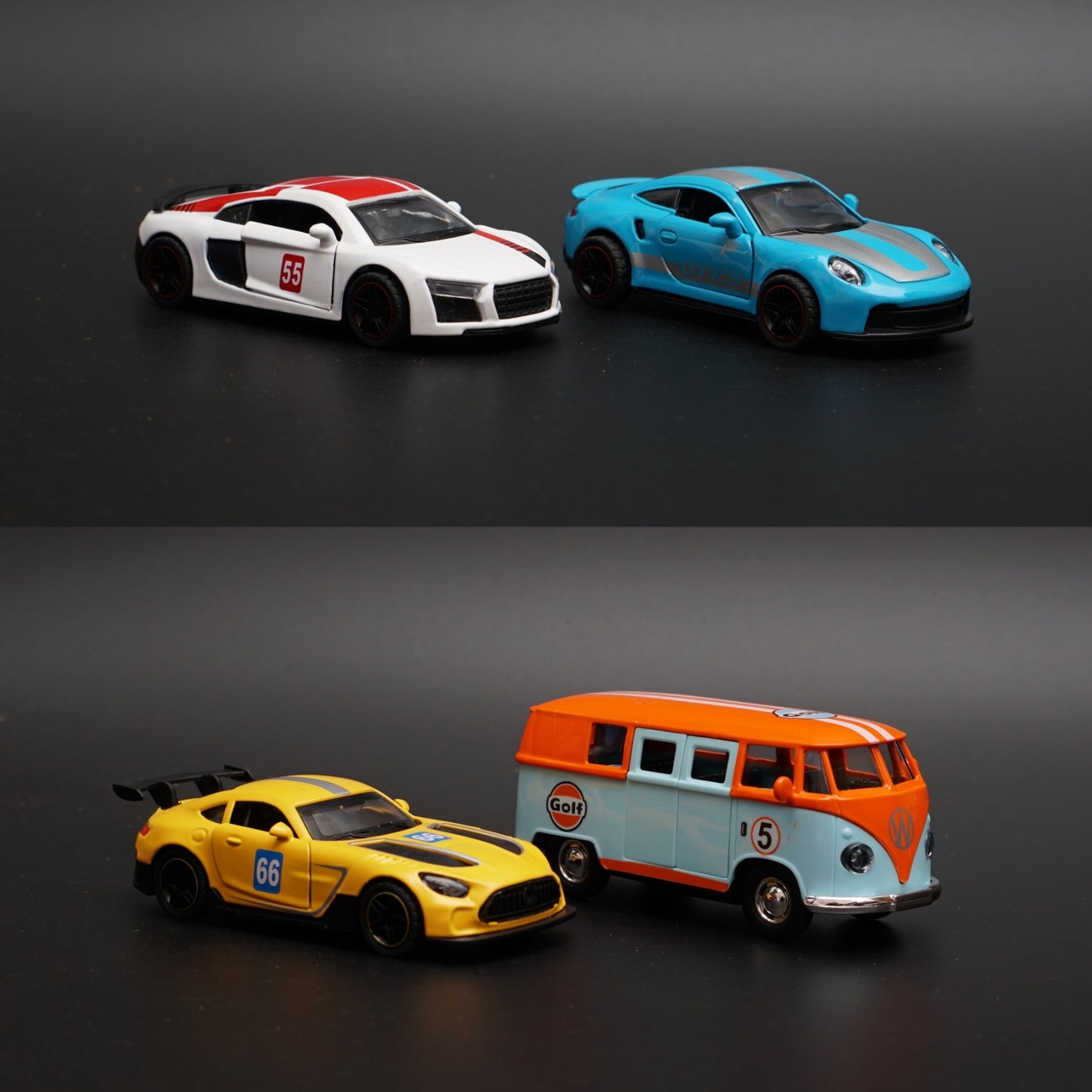 Volkswagen T1 , Porsche , AmgGt, Audi Diecast combo -  Kunju Vandi  