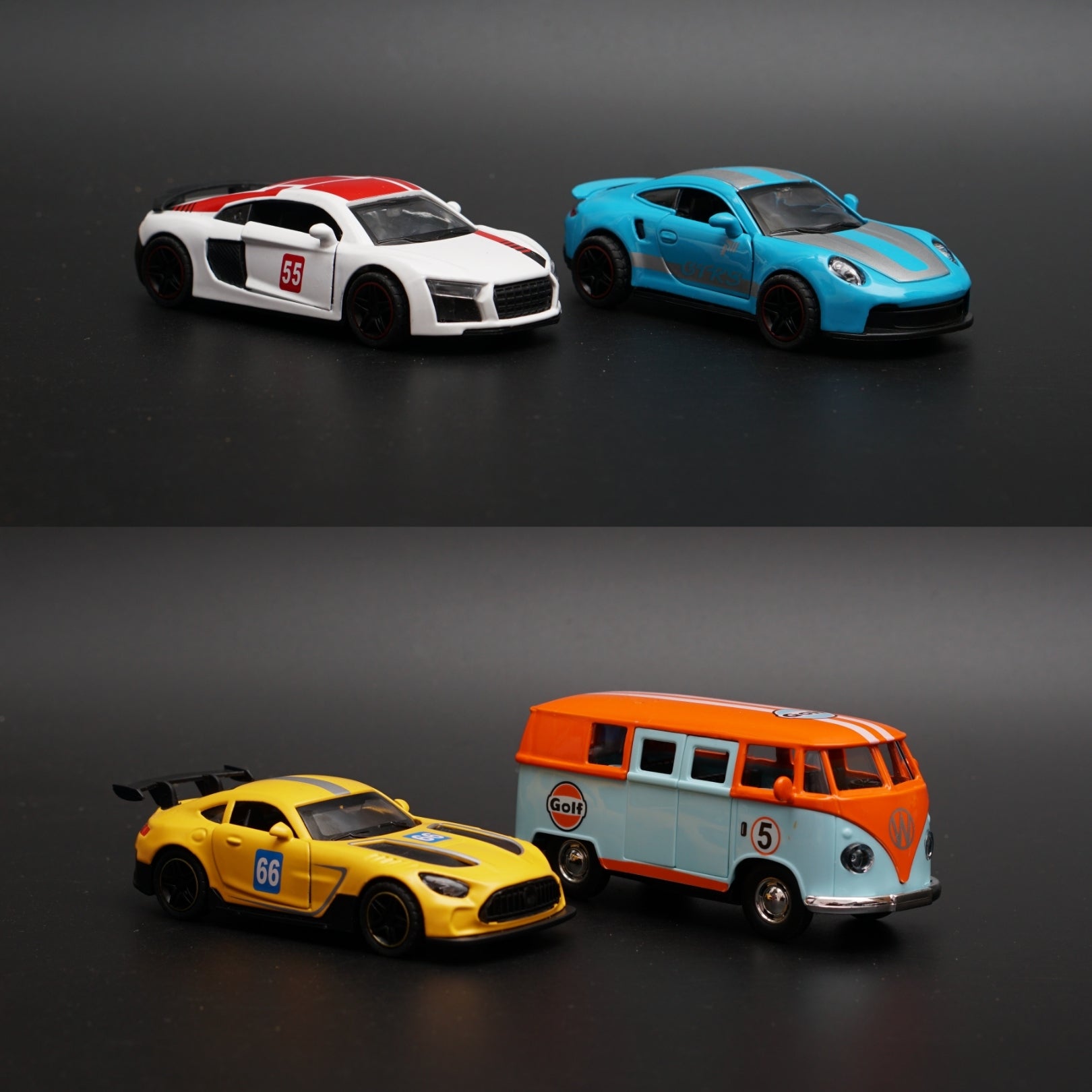 Volkswagen T1 , Porsche , AmgGt, Audi Diecast combo -  Kunju Vandi  