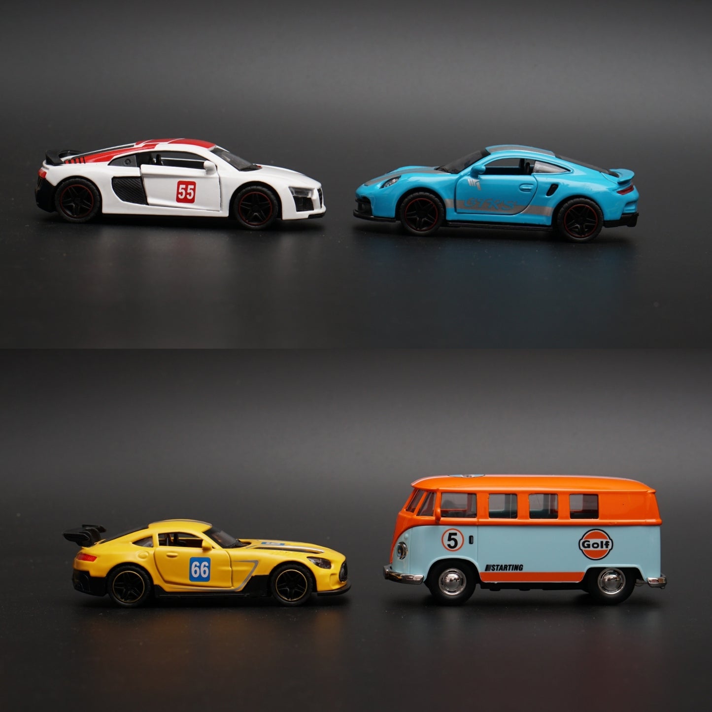 Volkswagen T1 , Porsche , AmgGt, Audi Diecast combo -  Kunju Vandi  