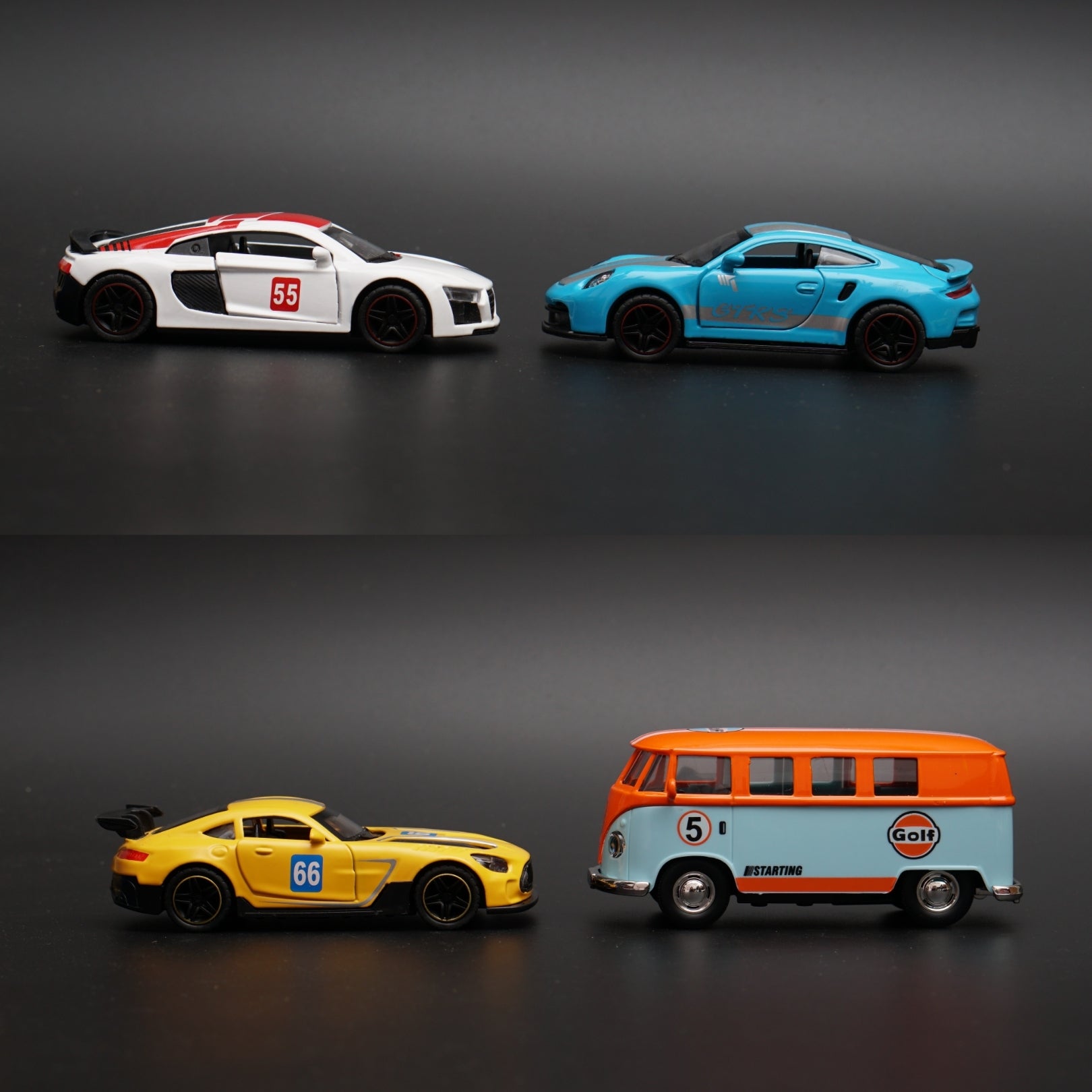 Volkswagen T1 , Porsche , AmgGt, Audi Diecast combo -  Kunju Vandi  