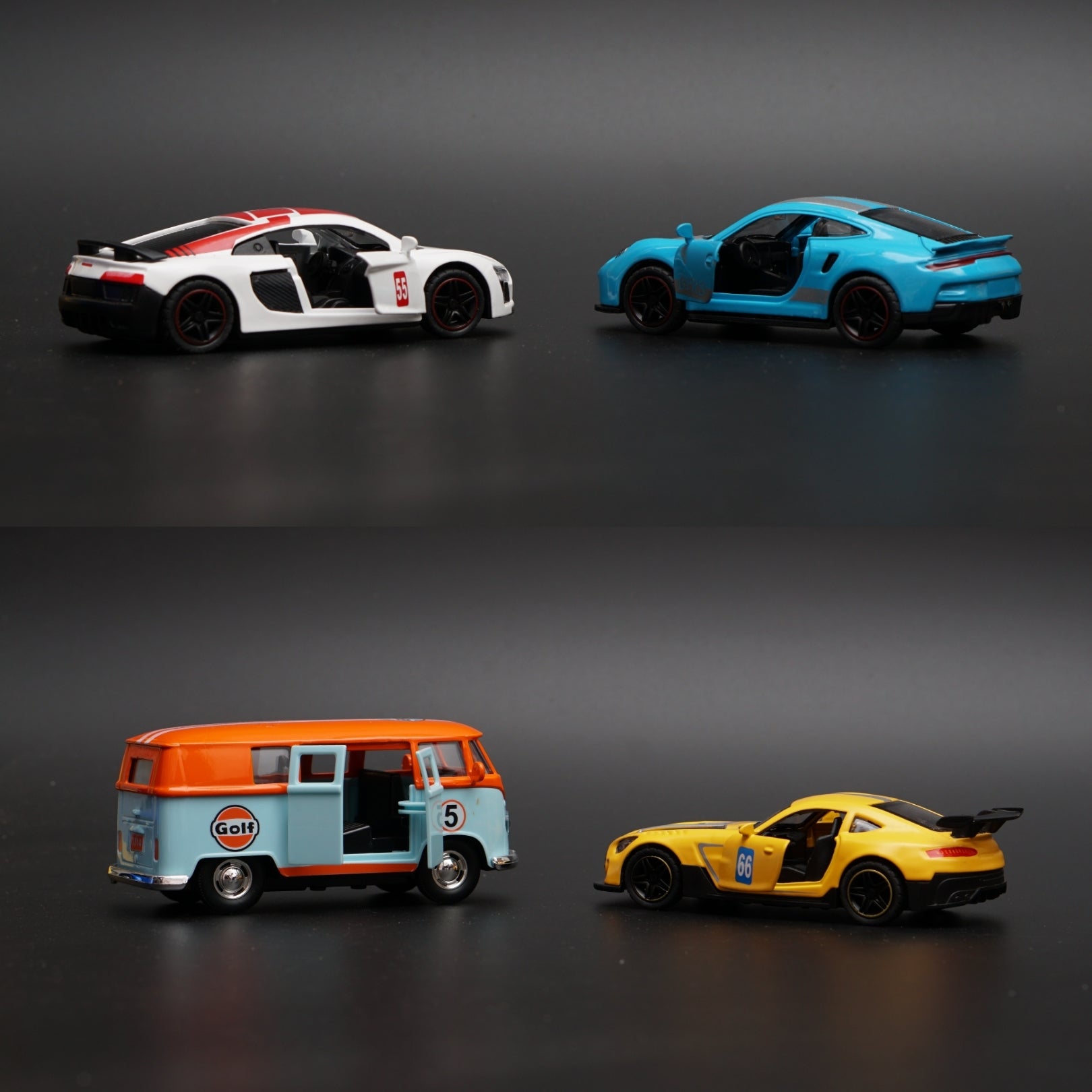 Volkswagen T1 , Porsche , AmgGt, Audi Diecast combo -  Kunju Vandi  