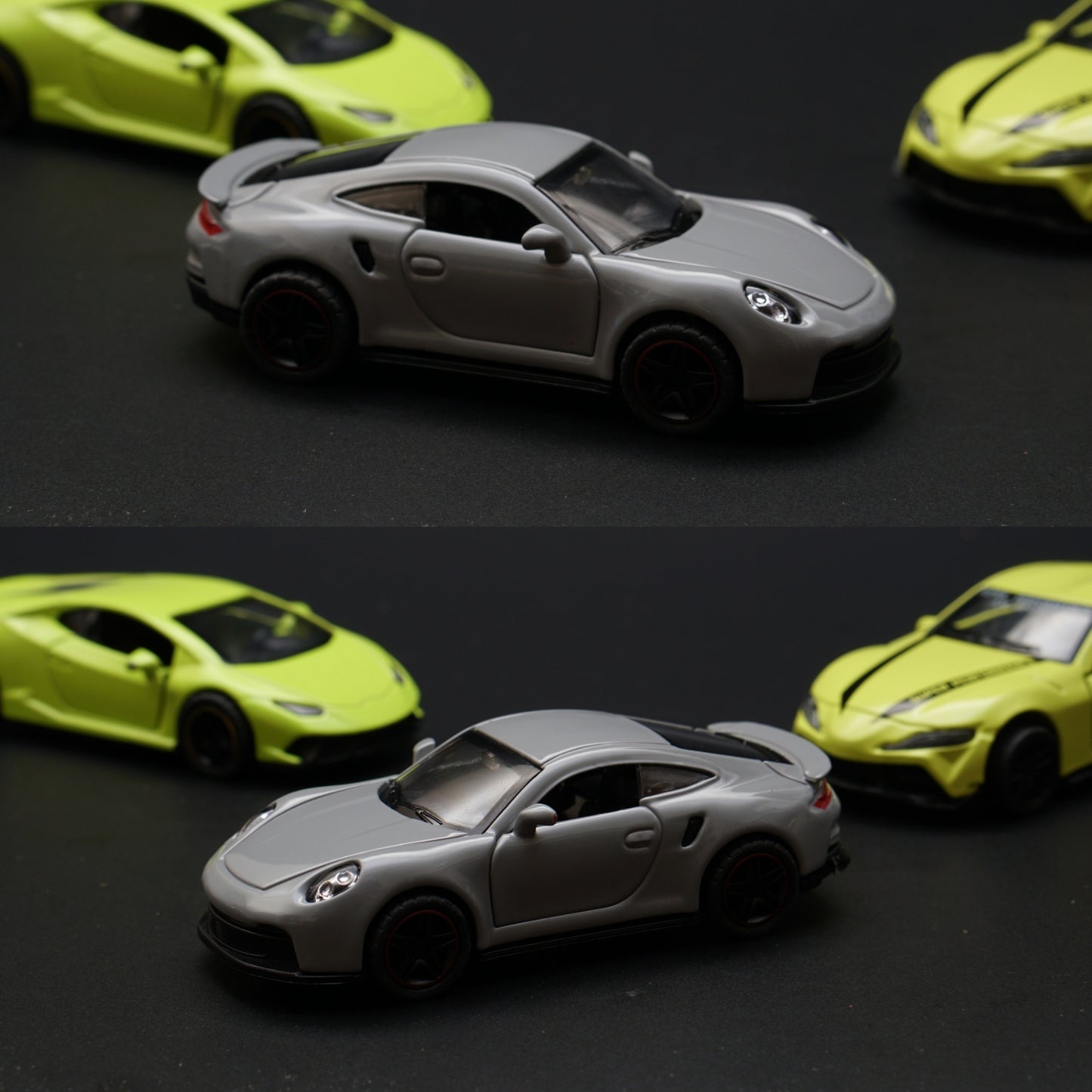 1:43 Lambo, Porsche, Supra Diecast Combo (Green,Grey,Green) -  Kunju Vandi  