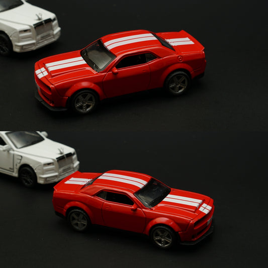 1:36 Dodge, Rolls Royce Diecast Combo (White,Red) -  Kunju Vandi  