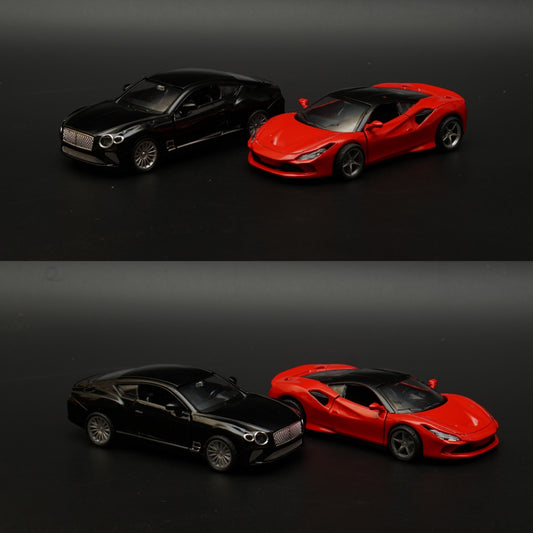 1:36 Ferrari , Bentley Diecast Combo (Black,Red) -  Kunju Vandi  
