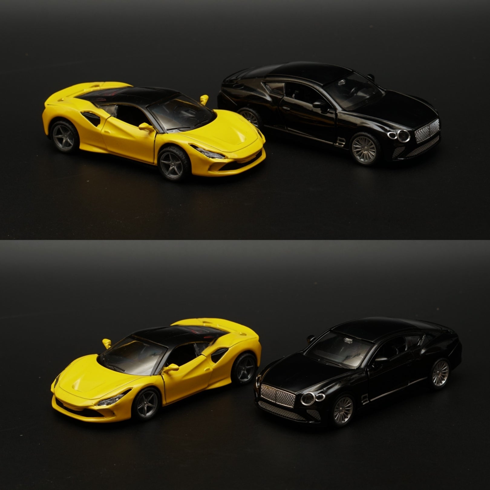 1:36 Ferrari , Bentley Diecast Combo (Yellow,Black) -  Kunju Vandi  