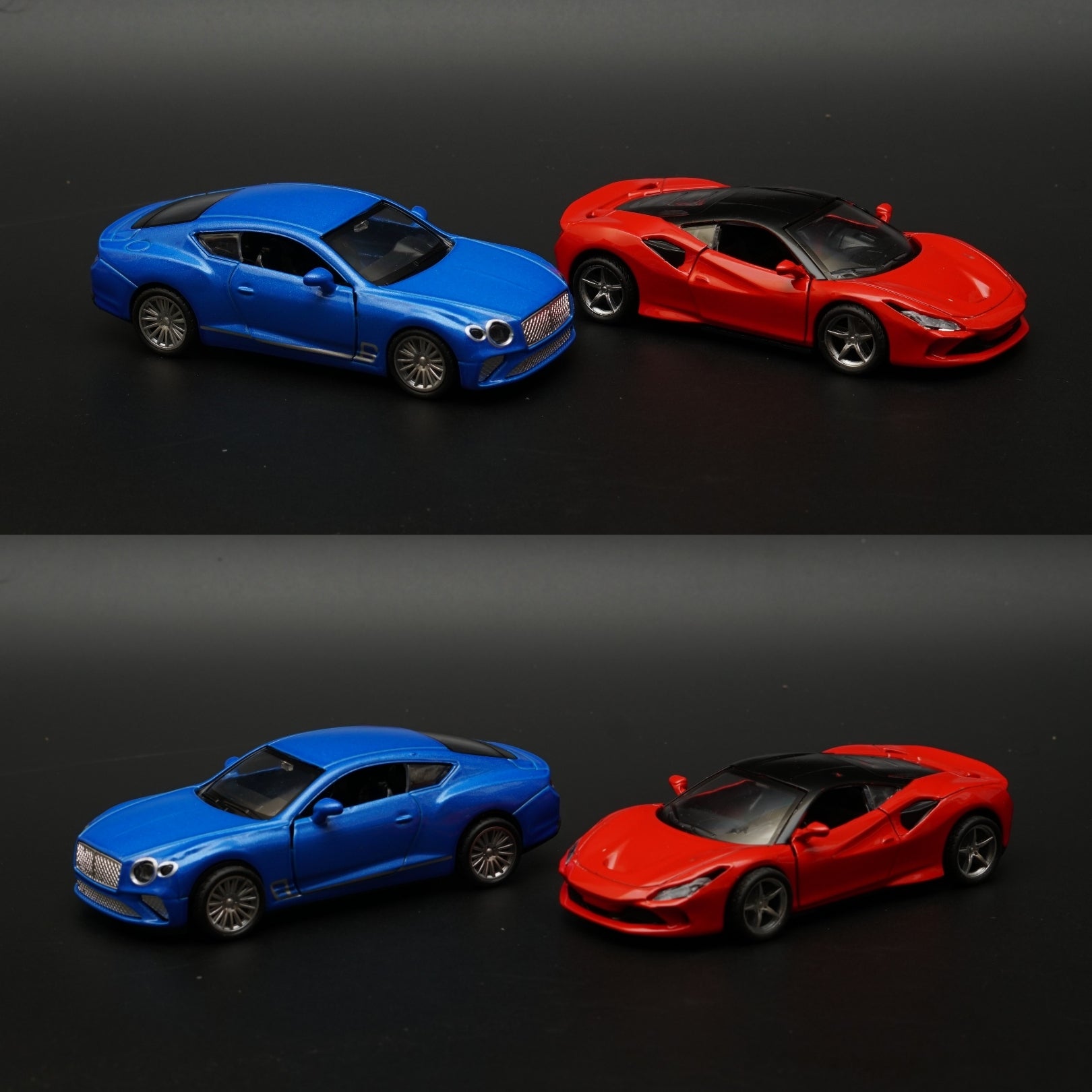 1:36 Ferrari , Bentley Diecast Combo (Blue,Red) -  Kunju Vandi  