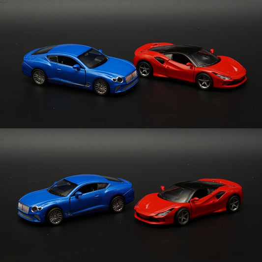 1:36 Ferrari , Bentley Diecast Combo (Blue,Red) -  Kunju Vandi  