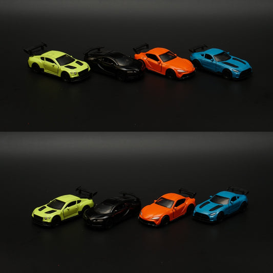 1:64 Bentley, Bugatti, Supra, AMG GT Diecast Combo 4 Pcs