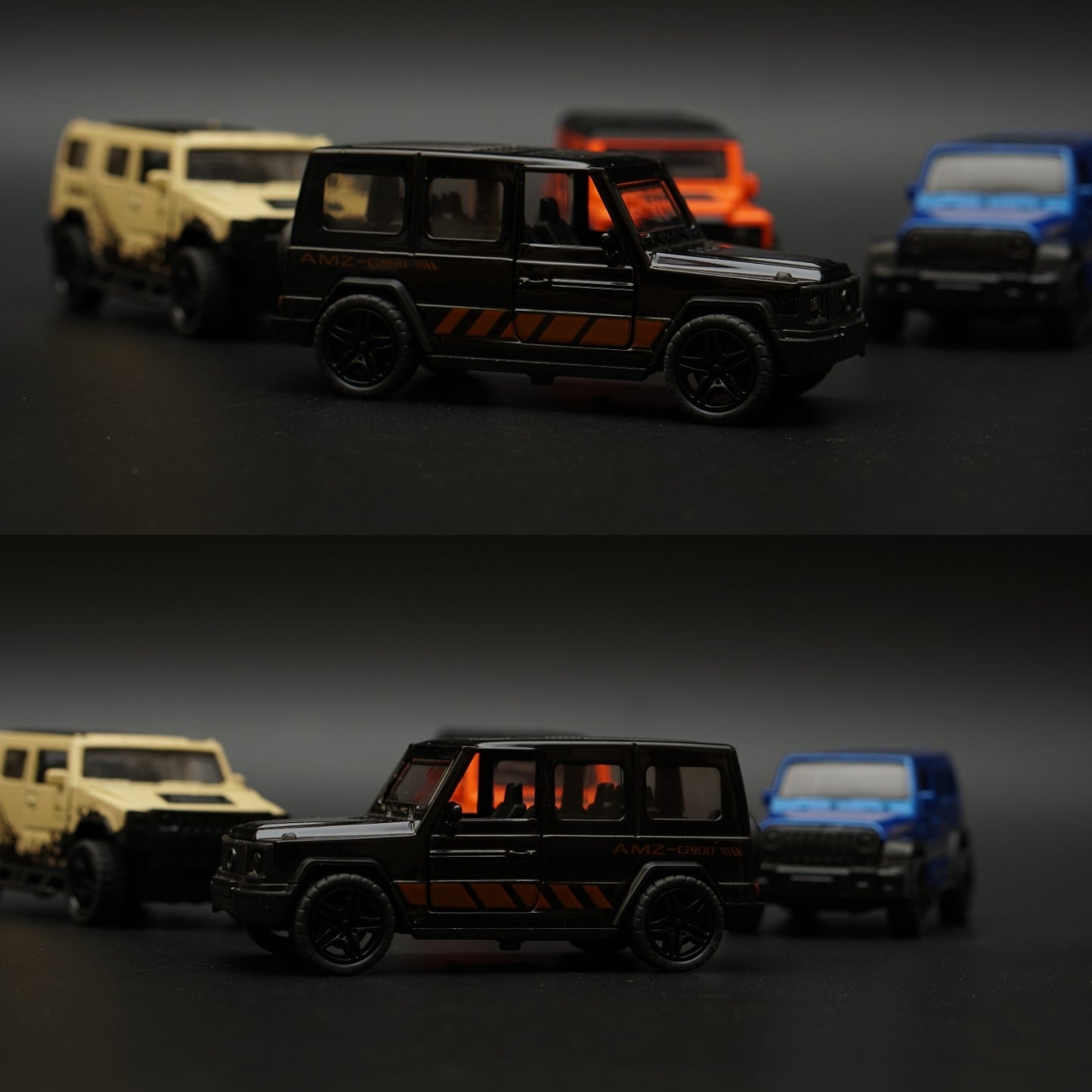 1:43 Defender, Jeep, Gwagon, Hummer 4 Car Diecast Combo