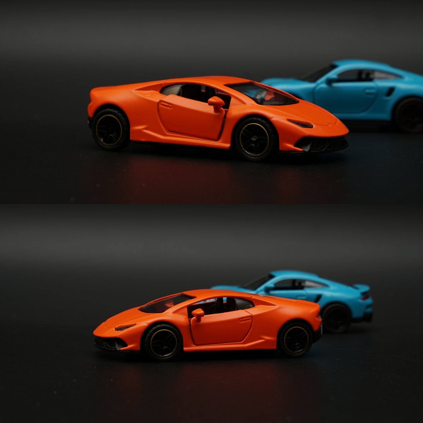 1:43 Porsche, lambo Diecast Combo (Blue,Orange)