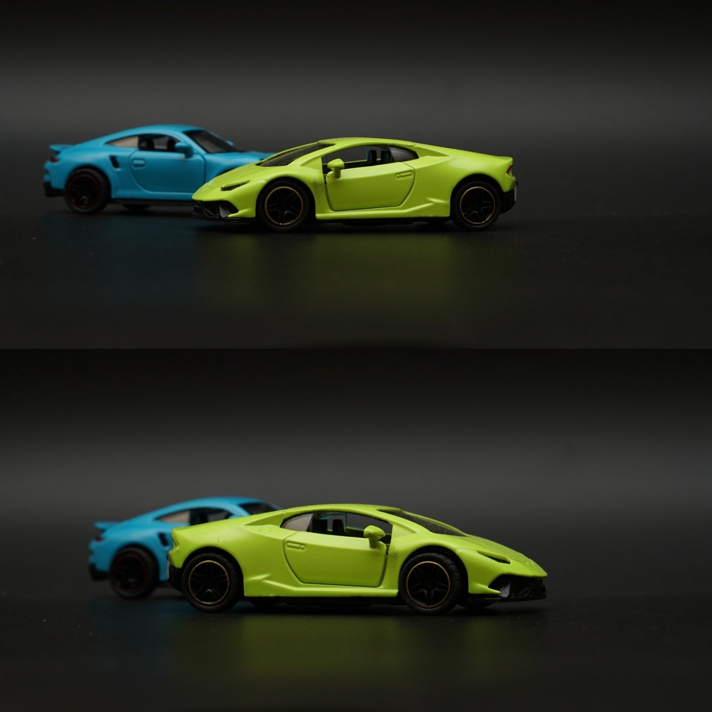 1:43 Porsche, lambo Diecast Combo (Blue,Green)