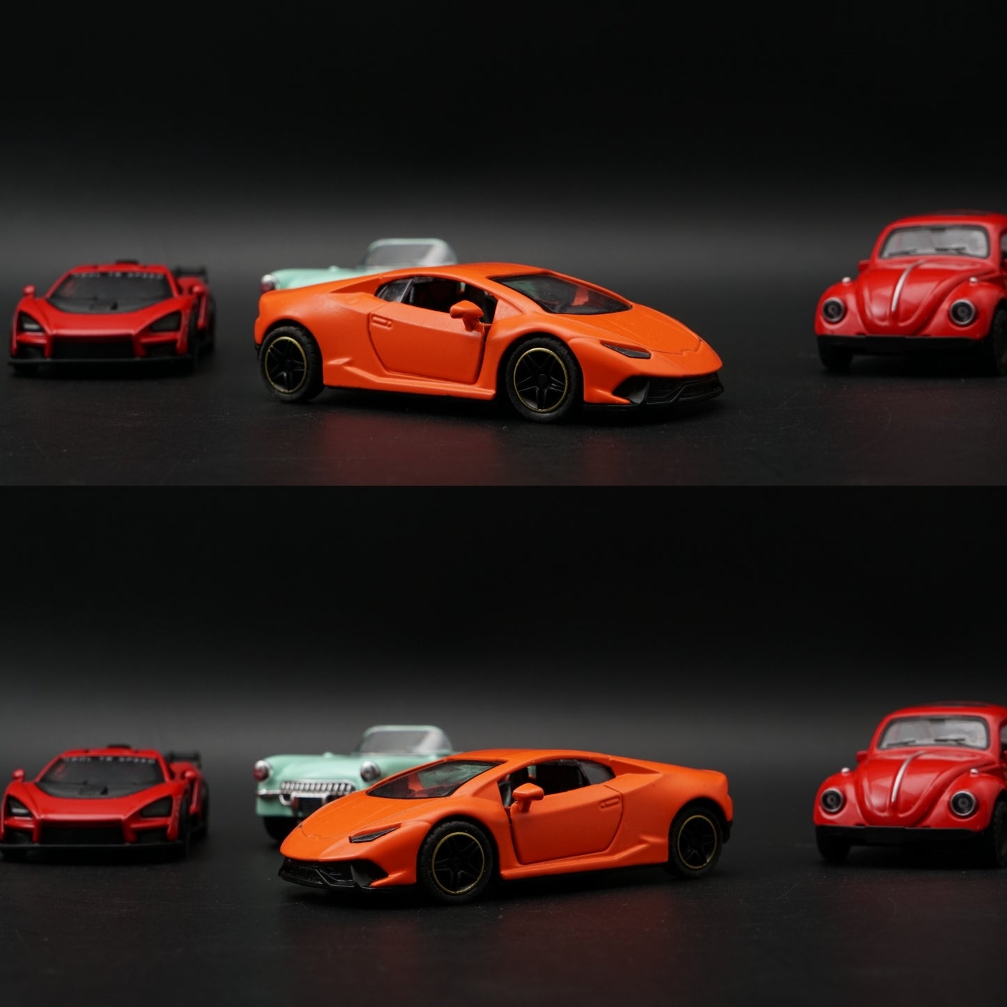 1:43 Scale Diecast 4-Car Combo Set | Corvette · Mclaren · Lamborghini · Beetle