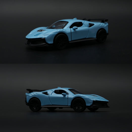 1:43 Ferrari Supercar Diecast — Baby Blue | Track-Ready Aero Edition