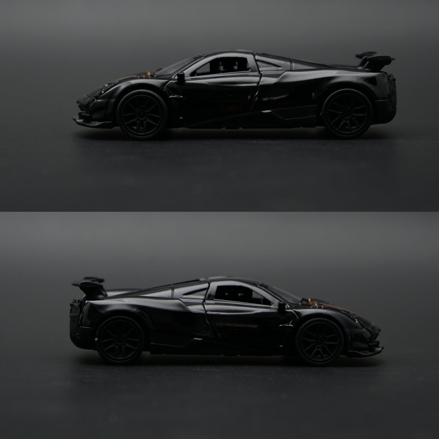 1:43 Pagani Zonda Diecast — Gloss Black & Gold | Hypercar Collector's Model