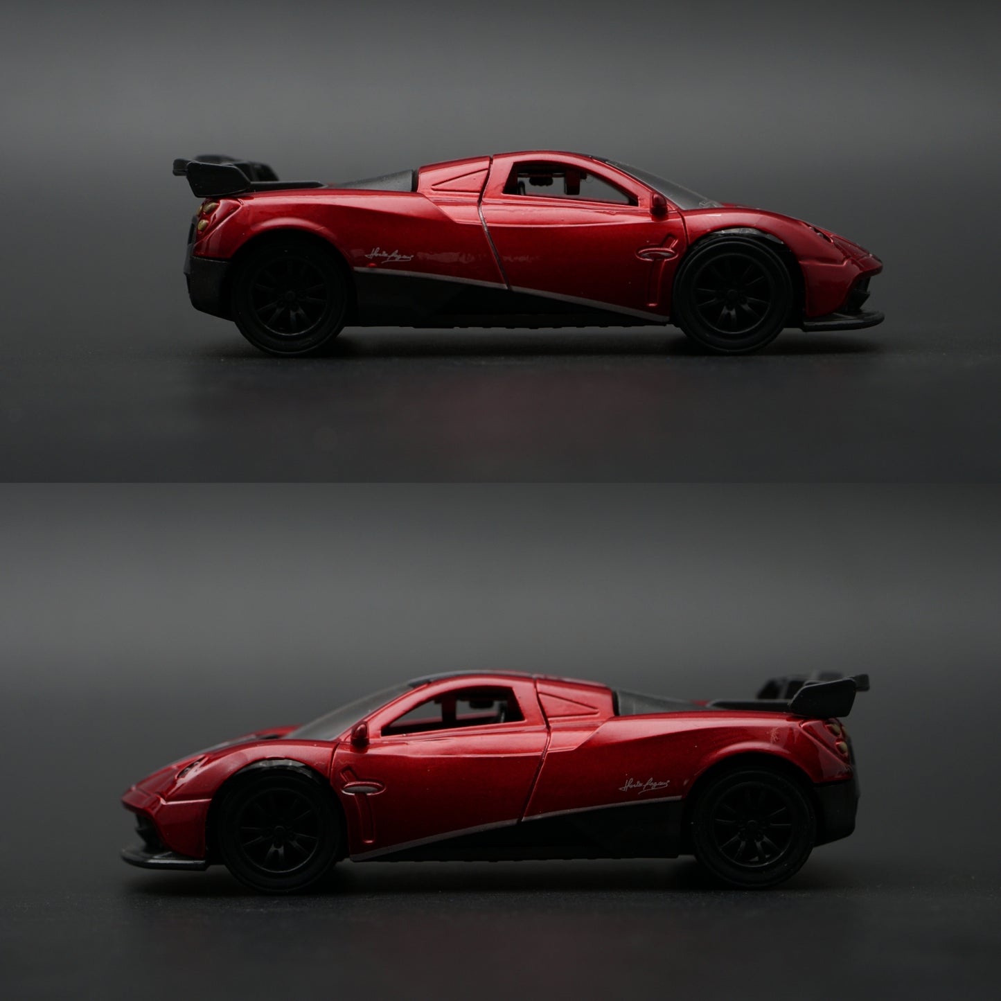 1:43 Pagani Zonda Diecast — Metallic Red | Racing Stripe Hypercar Model