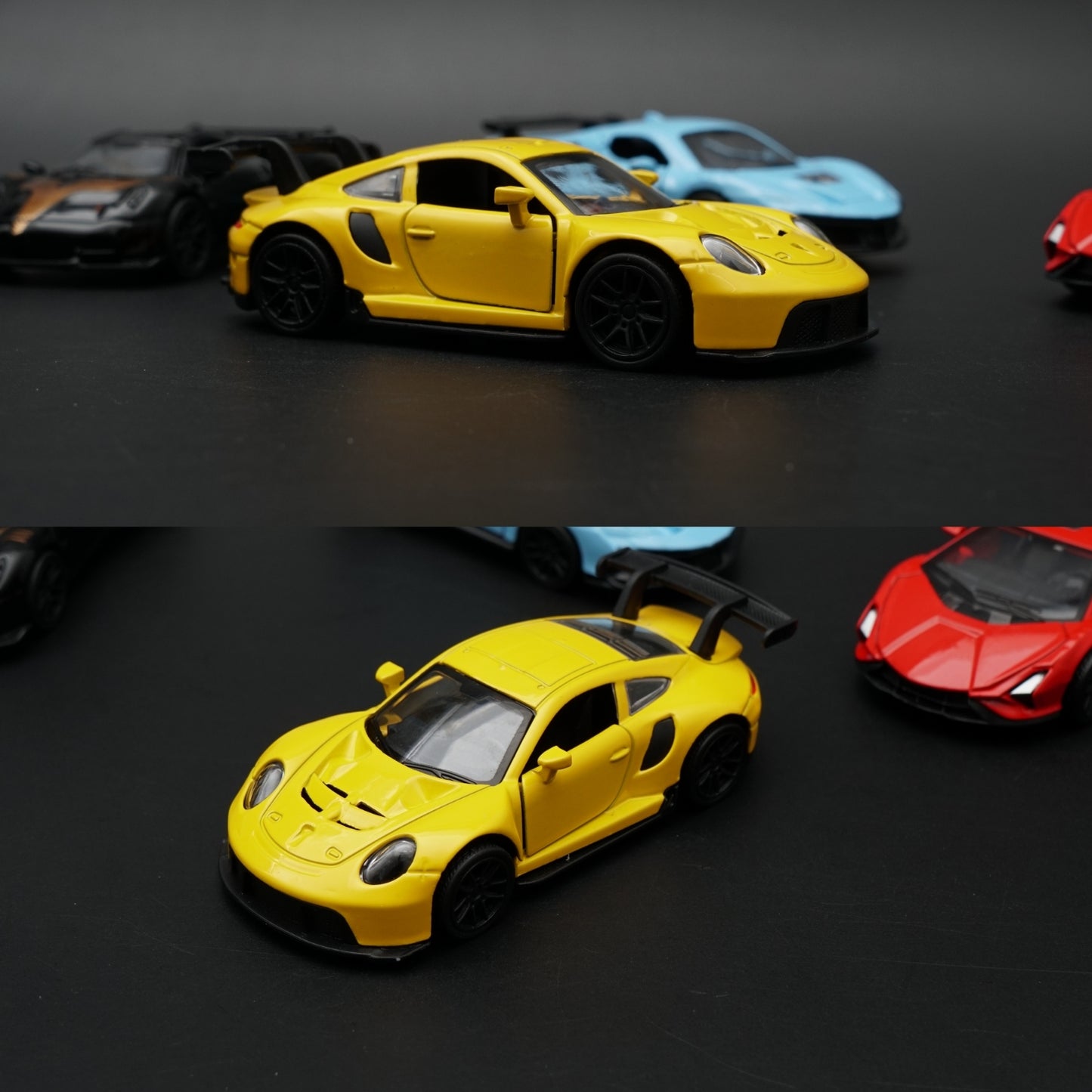 1:43 Hypercar Legends 4-Car Combo | Ferrari · Pagani Zonda · Porsche GT3 RS · Lamborghini Revuelto