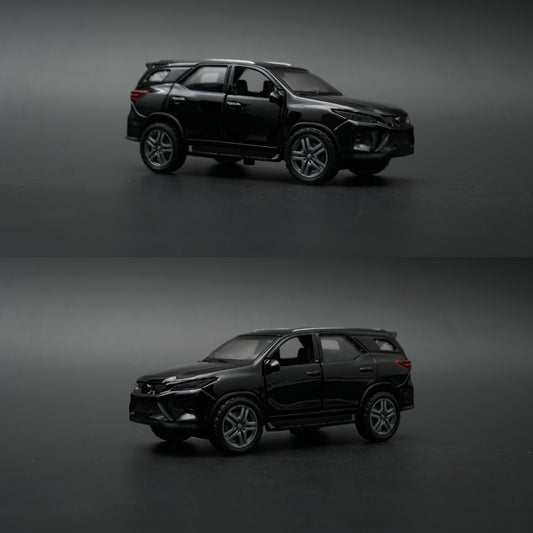 1:36 Toyota Fortuner Diecast — Gloss Black | Premium SUV Collector's Model