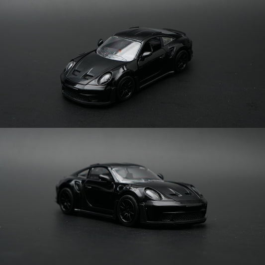 1:36 Porsche 911 Turbo S Diecast — Full Black | Street Weapon Collector's Model