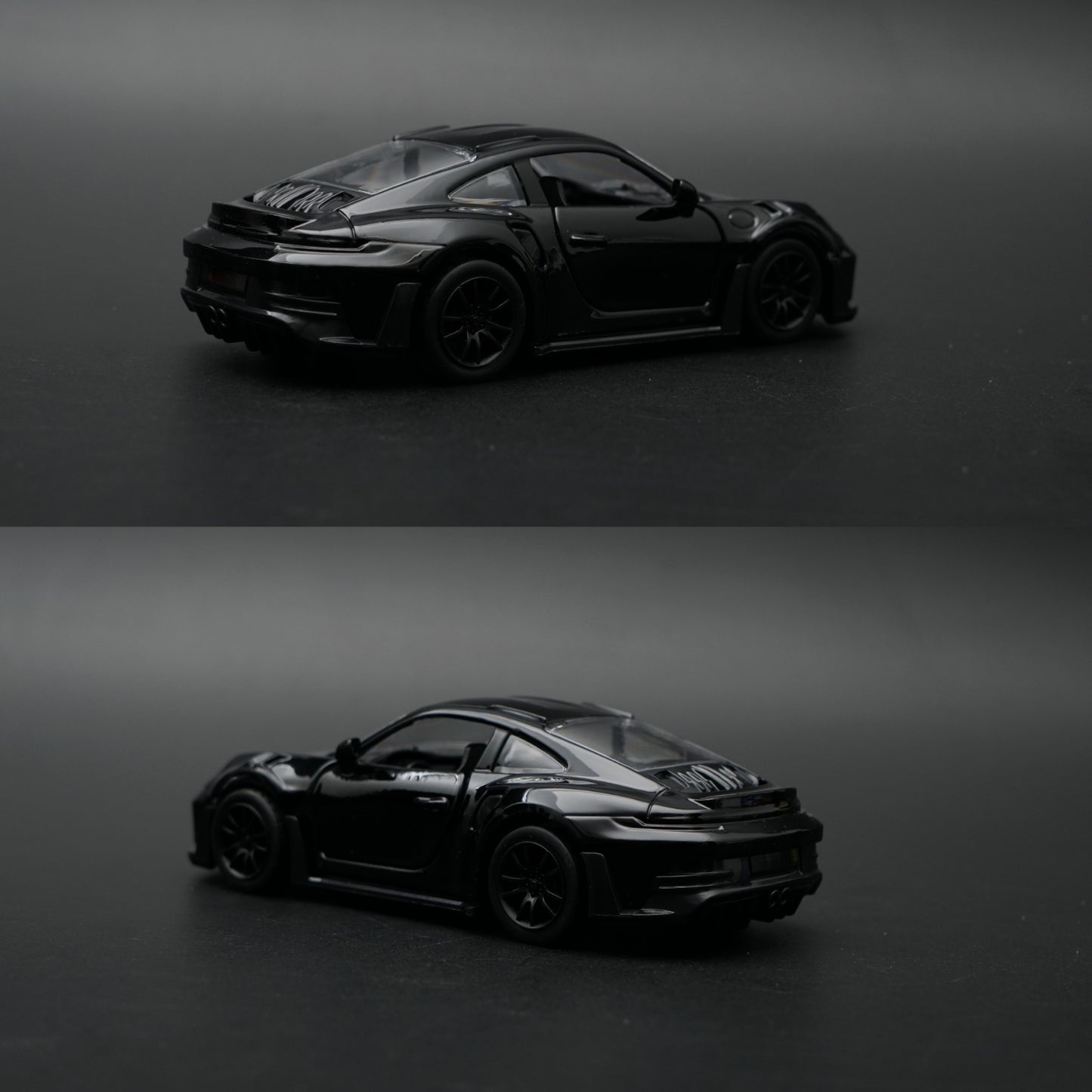 1:36 Porsche 911 Turbo S Diecast — Full Black | Street Weapon Collector's Model