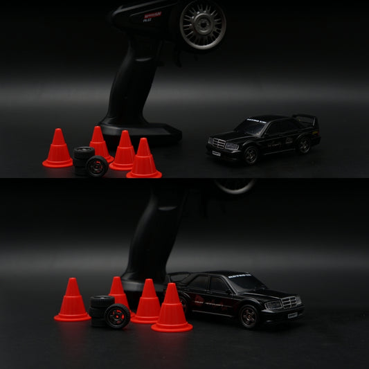 1:64 Mini RC Drift Car | Mercedes-Benz AMG 190E |  Black Edition