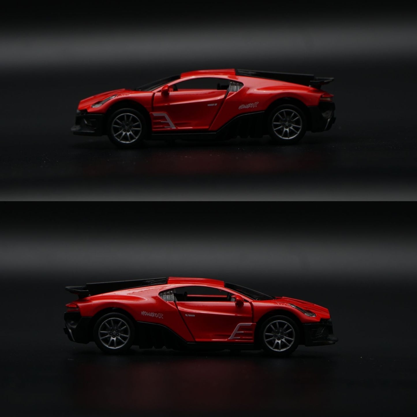 1:36 Bugatti Diecast Hypercar | Red | Racing Number Livery