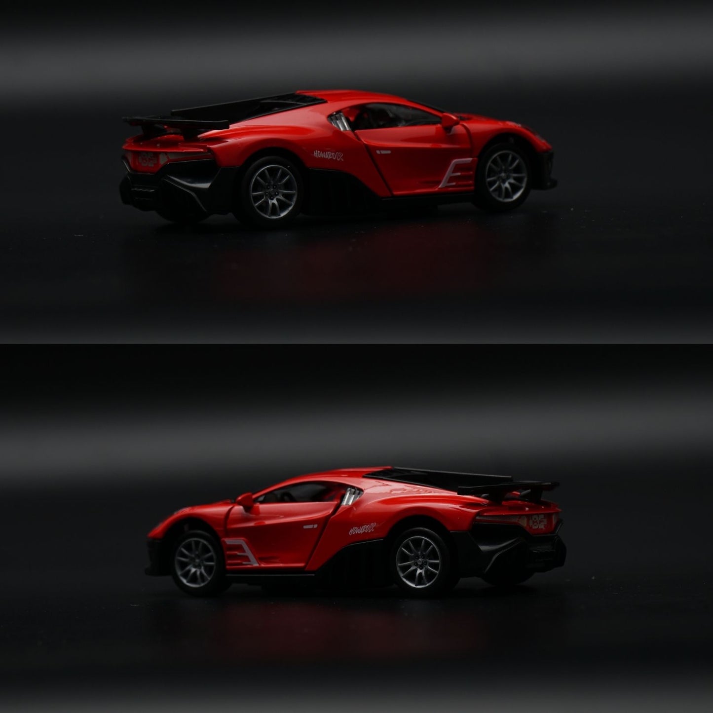 1:36 Bugatti Diecast Hypercar | Red | Racing Number Livery
