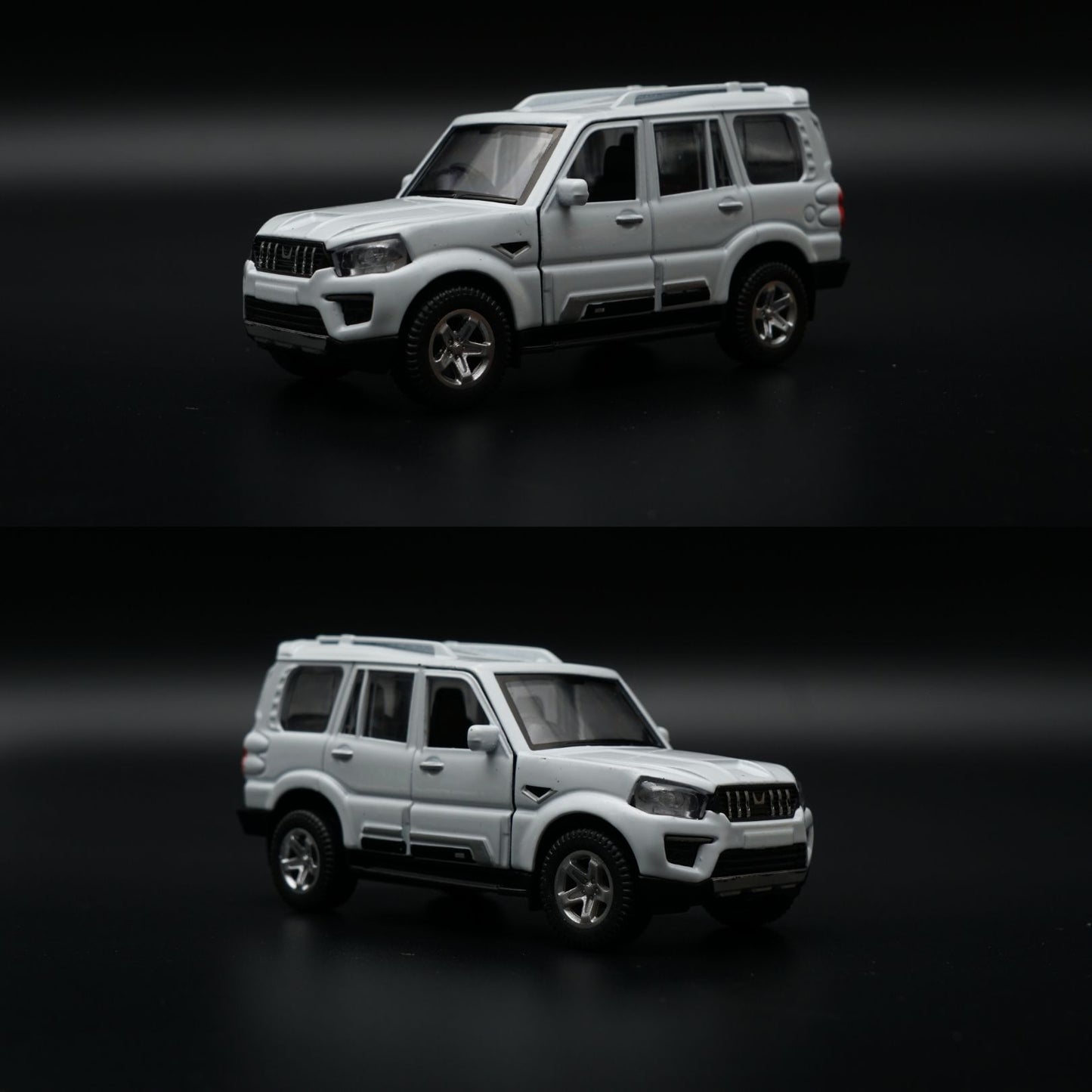 1:36 Scorpio Diecast SUV | White 4-Door | Rugged Off-Roader Collectible
