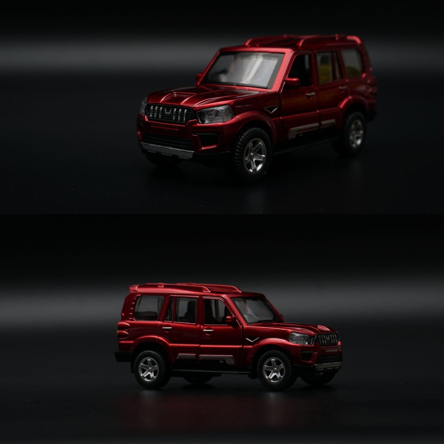 1:36 Scorpio Diecast SUV | Red 4-Door | Rugged Off-Roader Collectible
