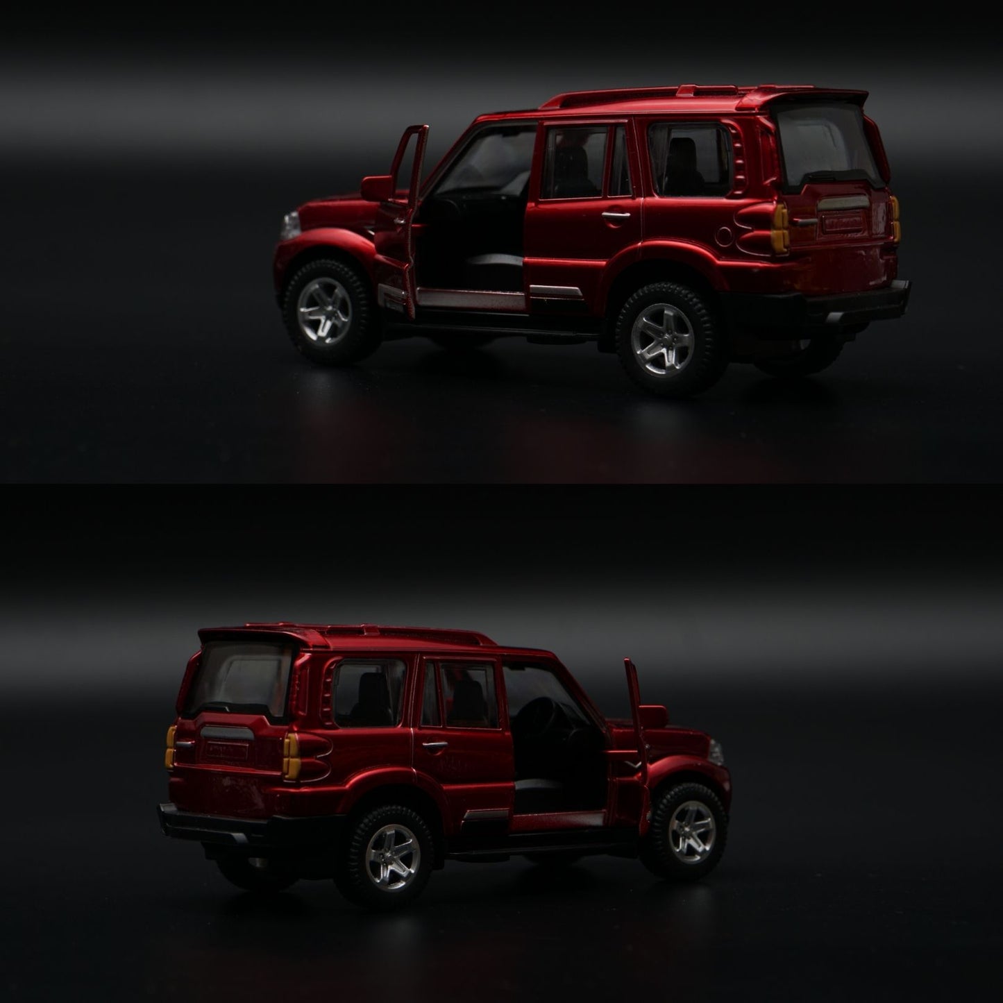 1:36 Scorpio Diecast SUV | Red 4-Door | Rugged Off-Roader Collectible