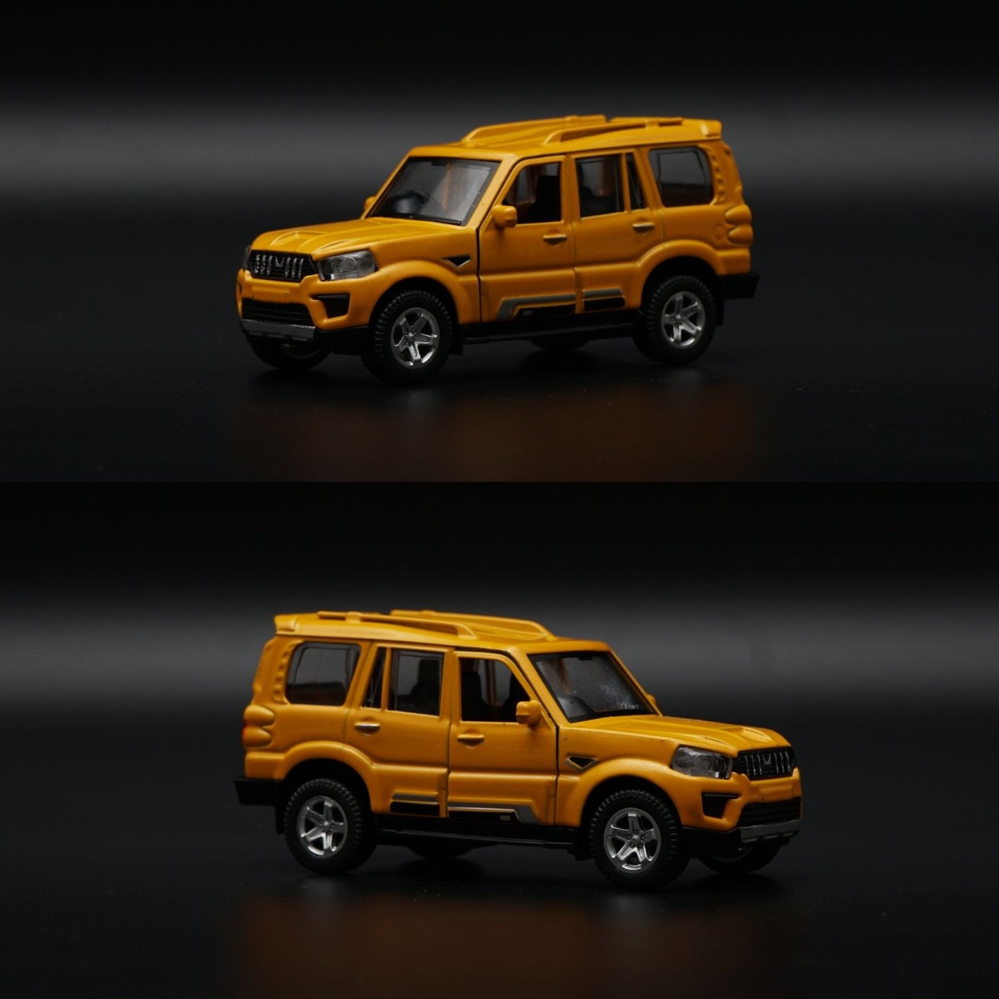 1:36 Scorpio Diecast SUV | Yellow 4-Door | Rugged Off-Roader Collectible