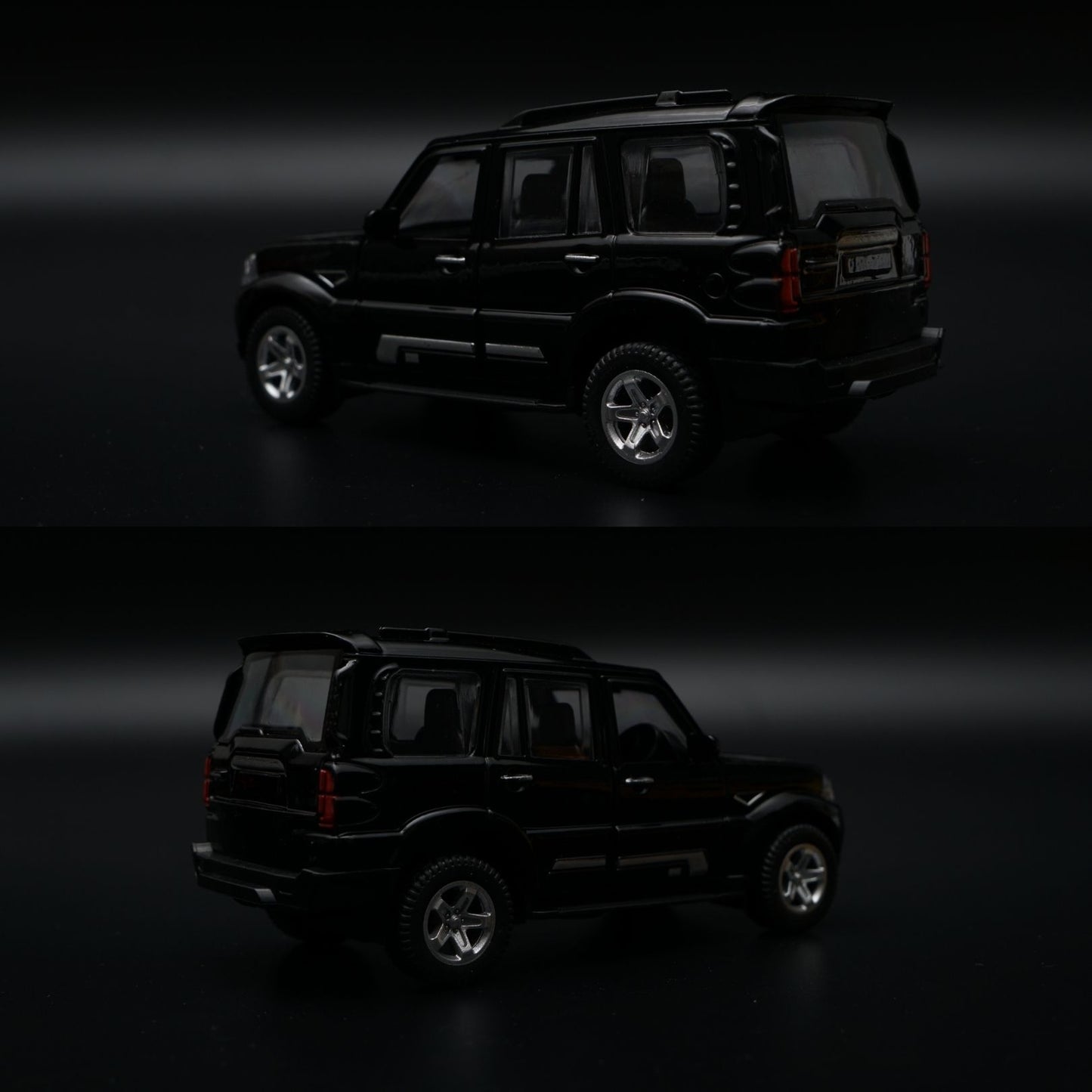 1:36 Scorpio Diecast SUV | Black 4-Door | Rugged Off-Roader Collectible
