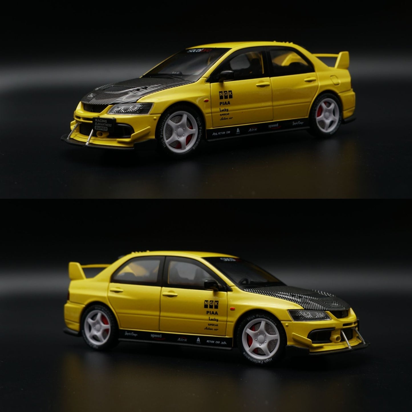 1:24 Lancer Evolution Diecast | Yellow JDM Rally Livery | Collector's Model