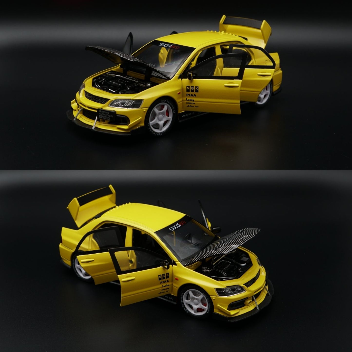 1:24 Lancer Evolution Diecast | Yellow JDM Rally Livery | Collector's Model