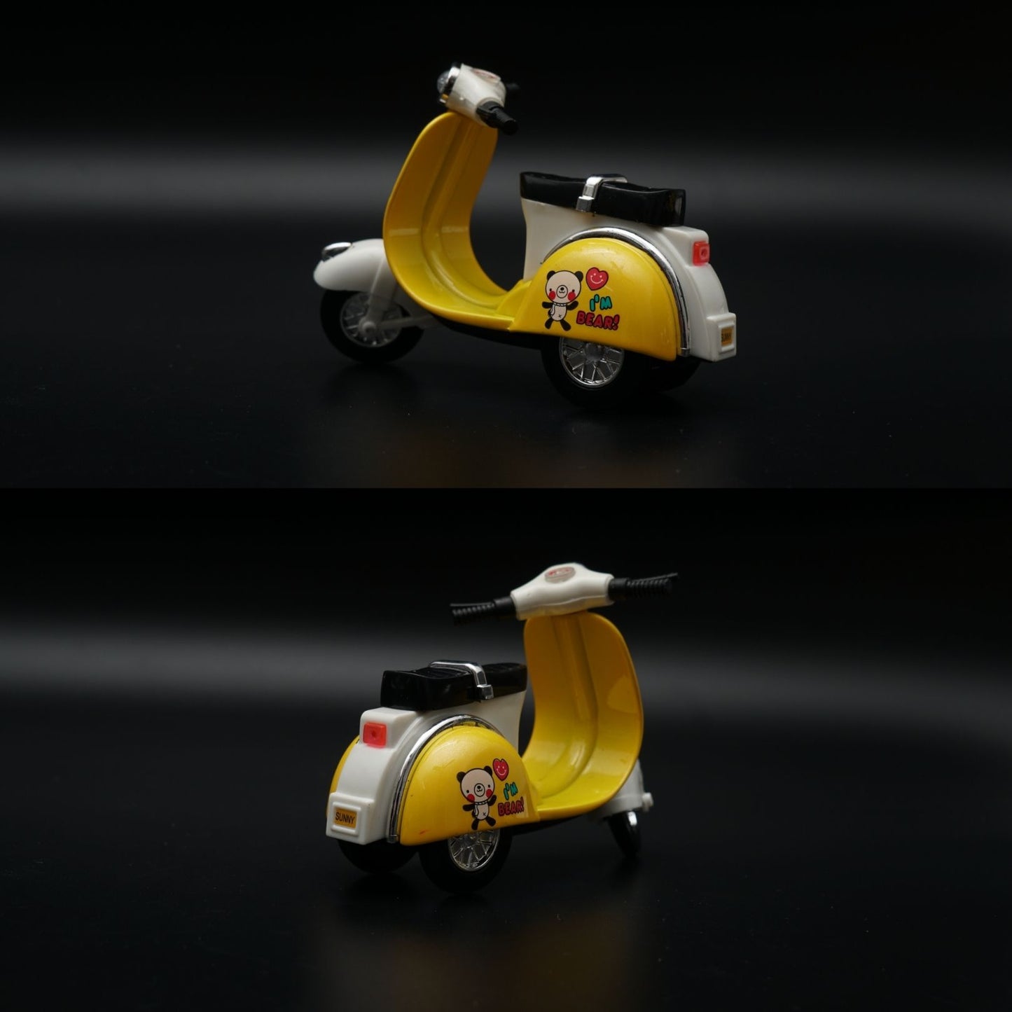 Cute Retro Scooter Diecast | Yellow & White | Nautical Panda Design