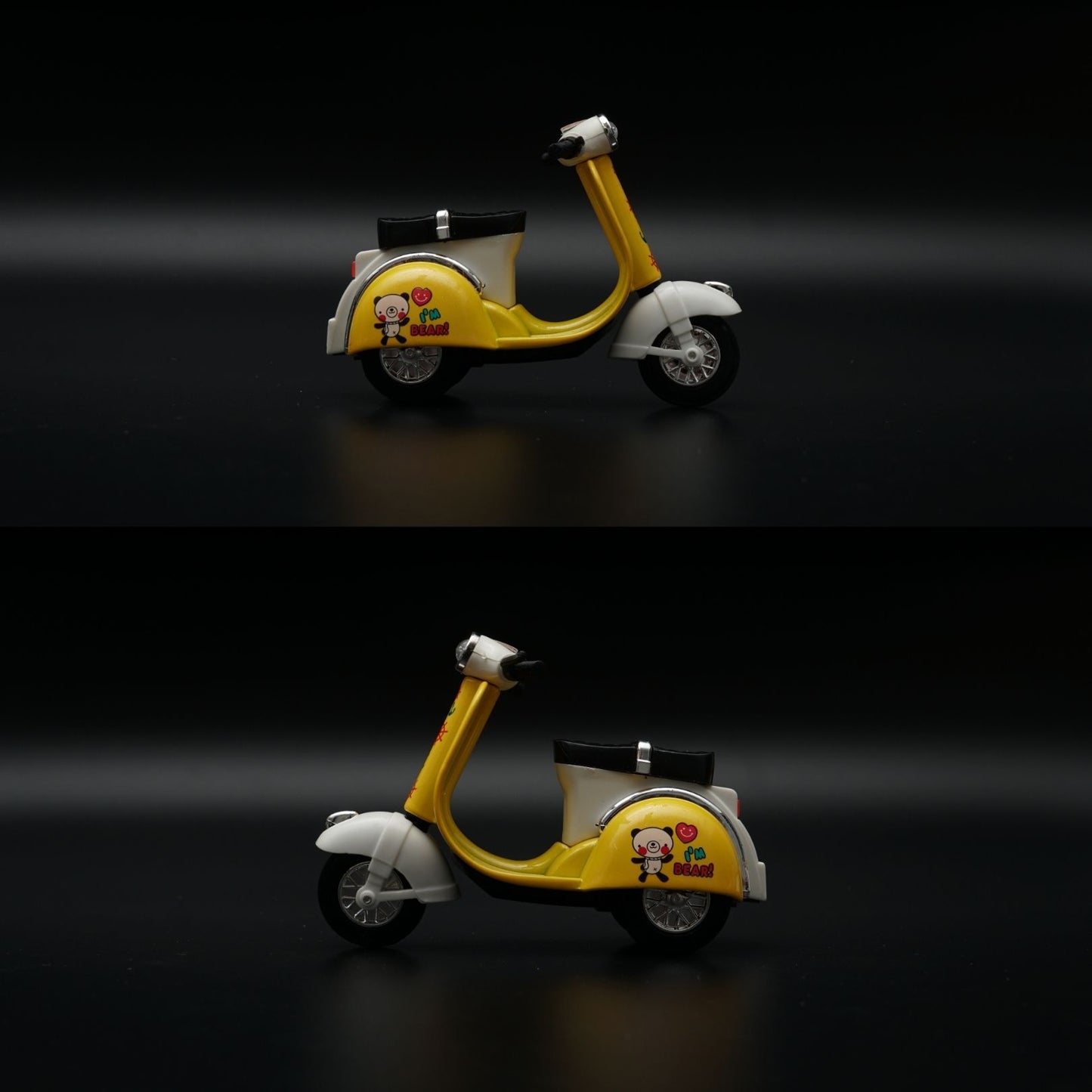 Cute Retro Scooter Diecast | Yellow & White | Nautical Panda Design