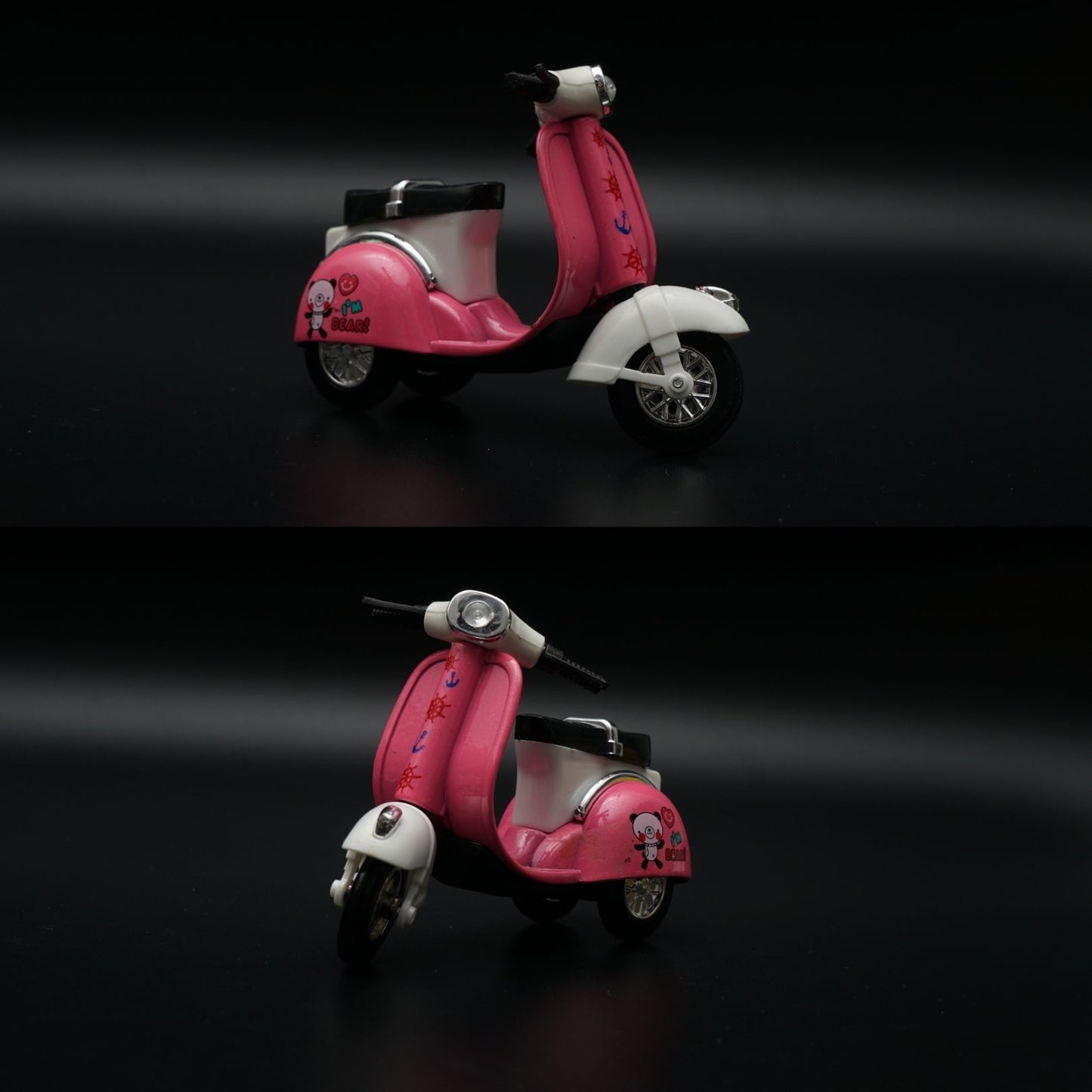 Cute Retro Scooter Diecast | Pink & White | Nautical Panda Design
