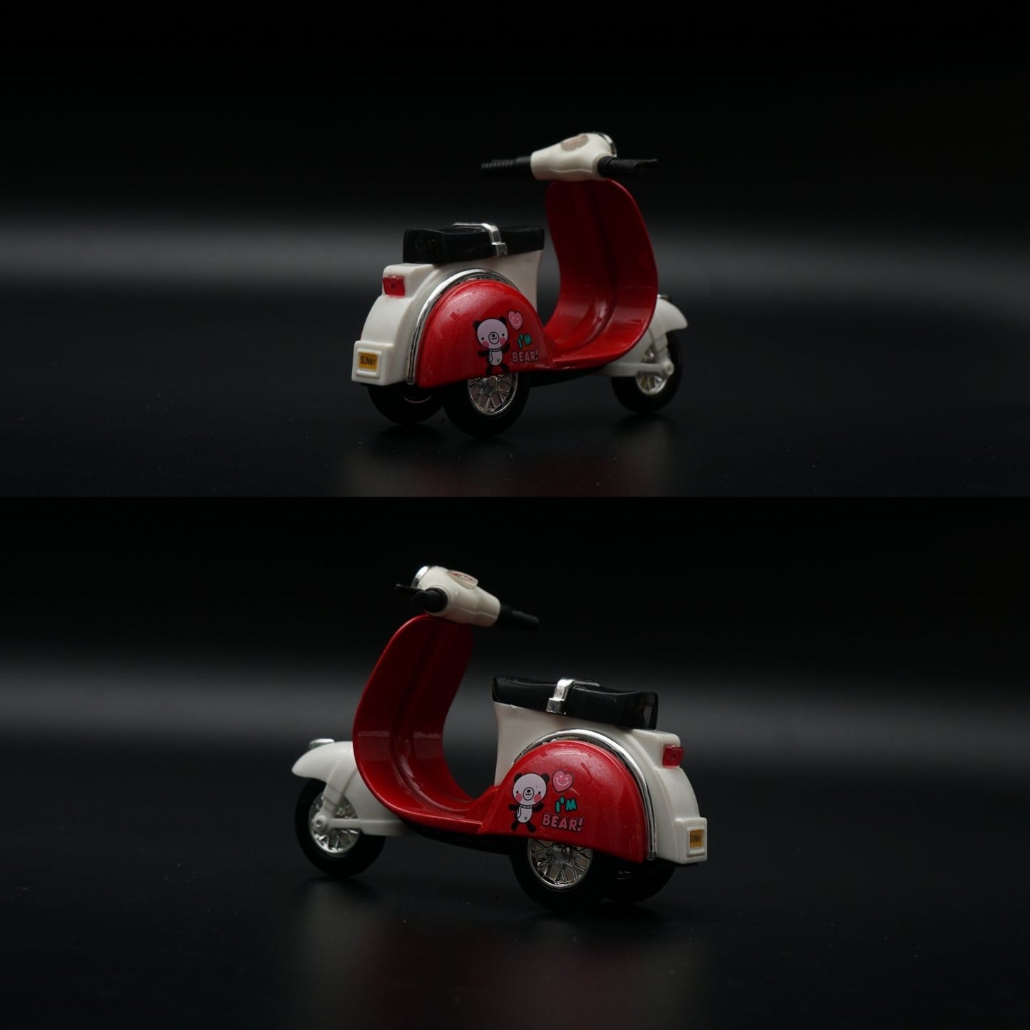 Cute Retro Scooter Diecast | Red & White | Nautical Panda Design