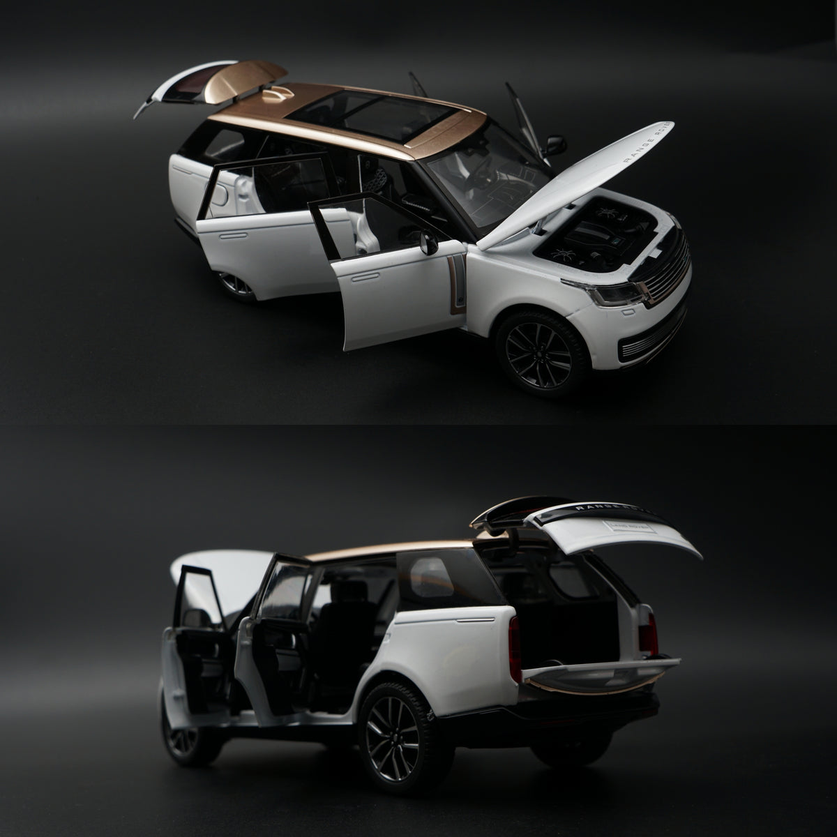 1:24 Range Rover Diecast | White with Rose Gold Trim | Opening Doors