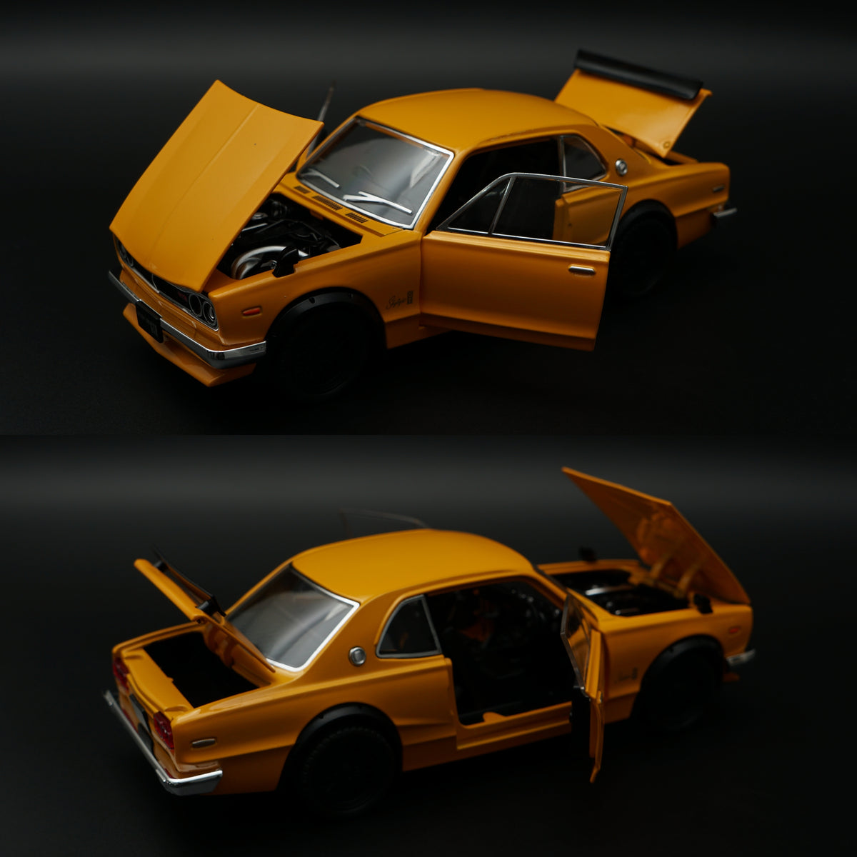1:24 Scale Nissan Skyline 2000 GT-R Diecast Model | Yellow Hakosuka Classic