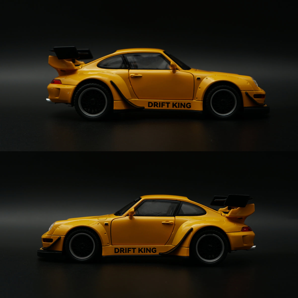 1:24 Scale Porsche 911 RWB Widebody Drift King Diecast Model Car – Yellow