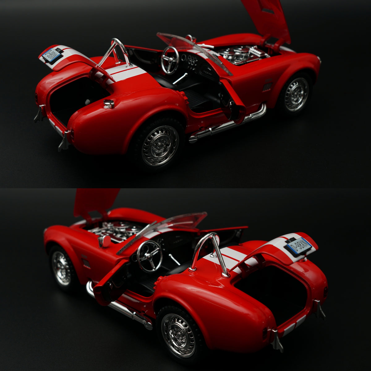 1:24 Scale Shelby Cobra 427 Roadster Diecast Model Car – Racing Red