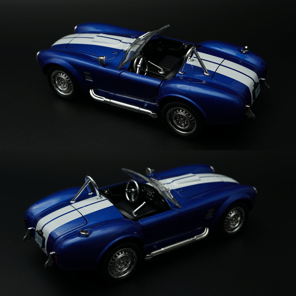 1:24 Scale Shelby Cobra 427 Roadster Diecast Model Car – Metallic Blue