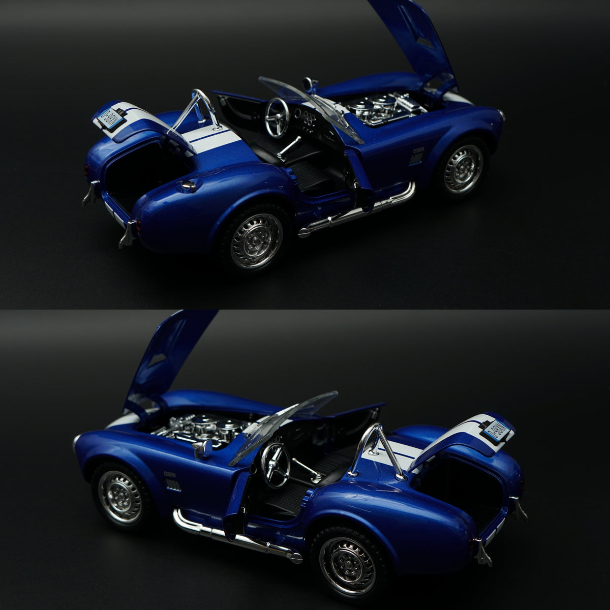 1:24 Scale Shelby Cobra 427 Roadster Diecast Model Car – Metallic Blue